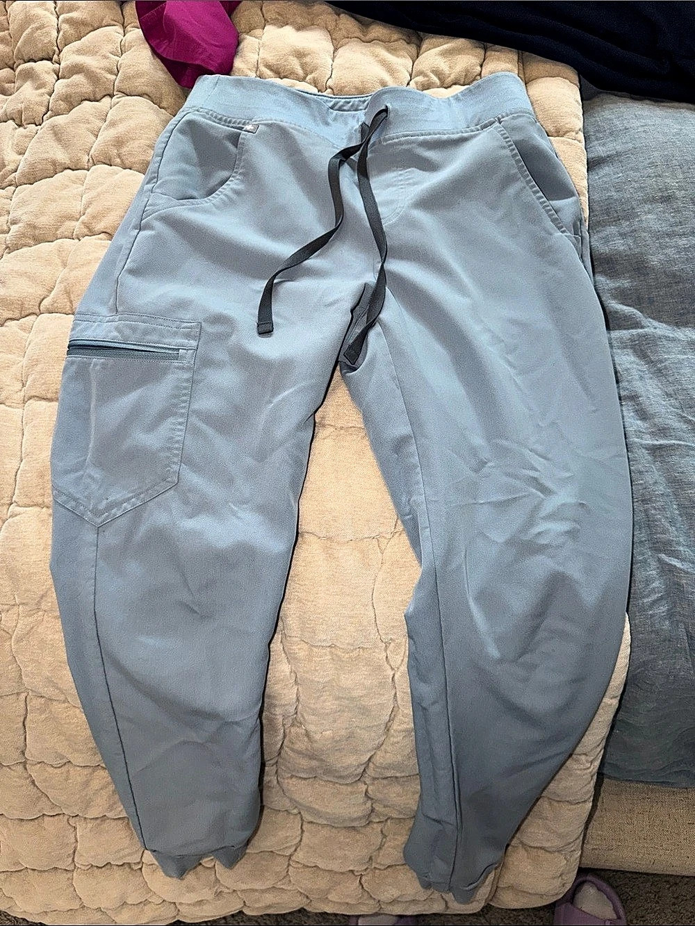 FIGS Zamora Jogger Scrub Pants Dusty Blue